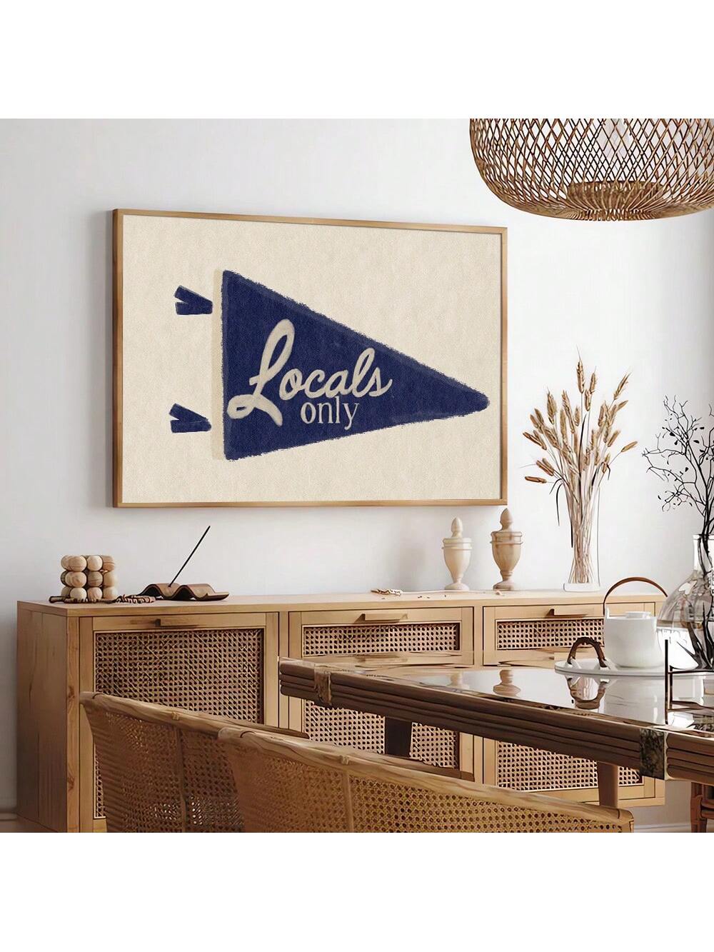 Elevate your coastal decor with this unframed dark blue beach house pennant flag art. Its nautical design brings a refined maritime ambiance to any space, perfect for enhancing beach-themed interiors. Crafted to complement a variety of coastal styles, this piece adds subtle charm without overwhelming your existing decor. Ideal for those seeking expert-level sophistication in seaside-inspired accents.