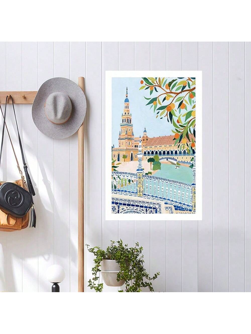 Experience the charm of Seville with our Plaza de España travel poster. This art print is the perfect addition to any home décor, and also makes for a great gift idea. Featuring stunning details and vibrant colors, this poster captures the essence of this beautiful city.