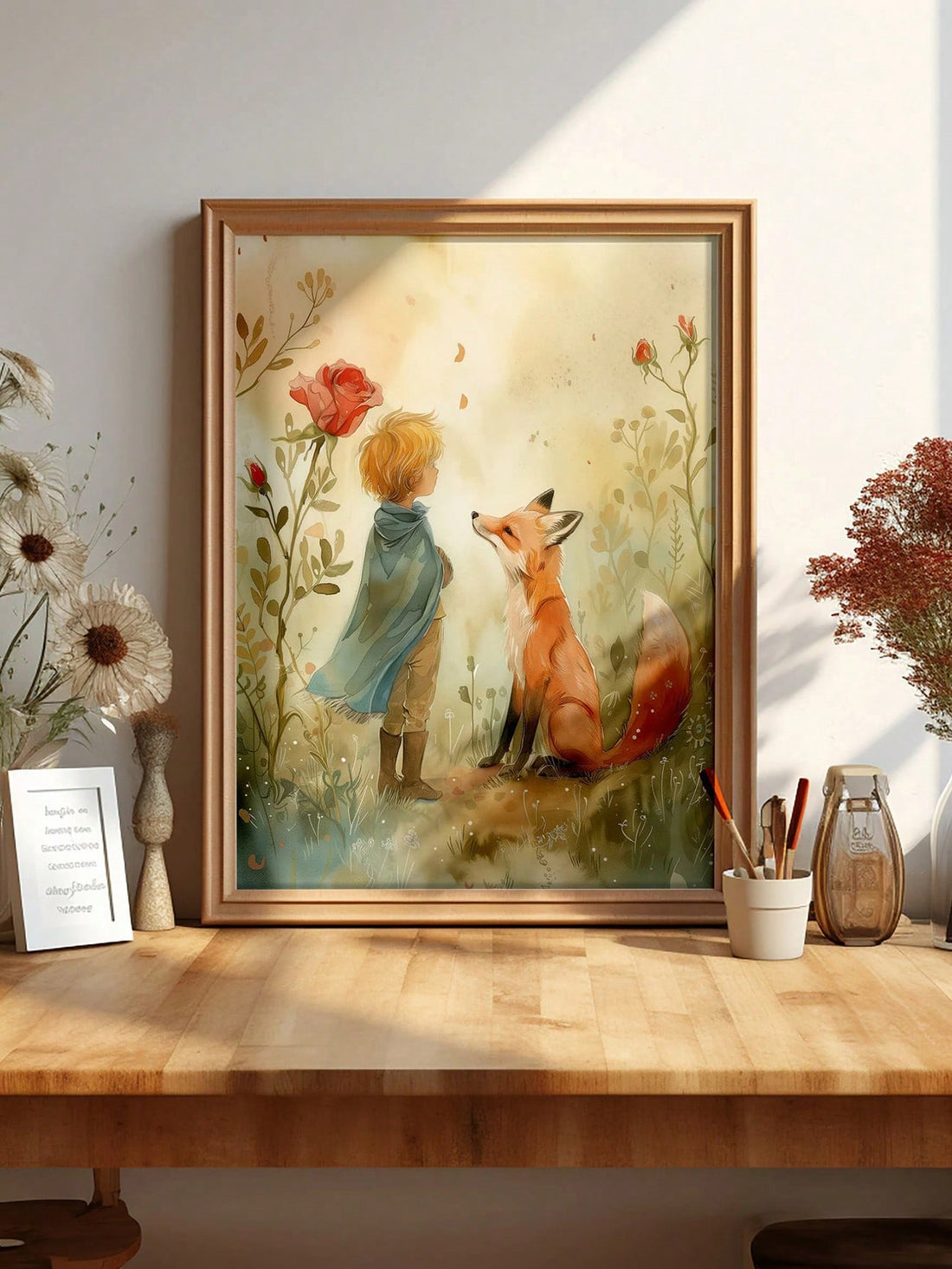 Whimsical Watercolor Art: The Little Prince Canvas Poster for Enchanting Nursery Decor