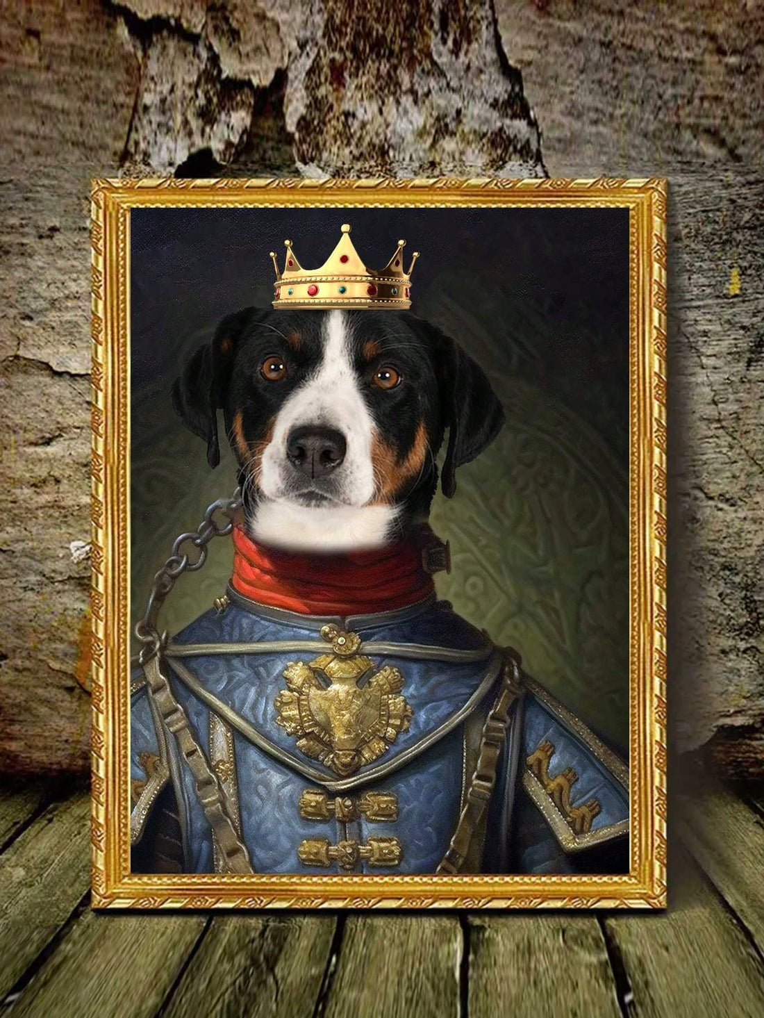 Elevate your home decor with our Customized Royal Pet Portrait Poster. Our unique and luxurious wall decor gift is perfect for pet lovers, adding a touch of elegance to any space. Show off your love for your furry companion with a personalized portrait that will surely impress. Order yours today and add a regal touch to your home.