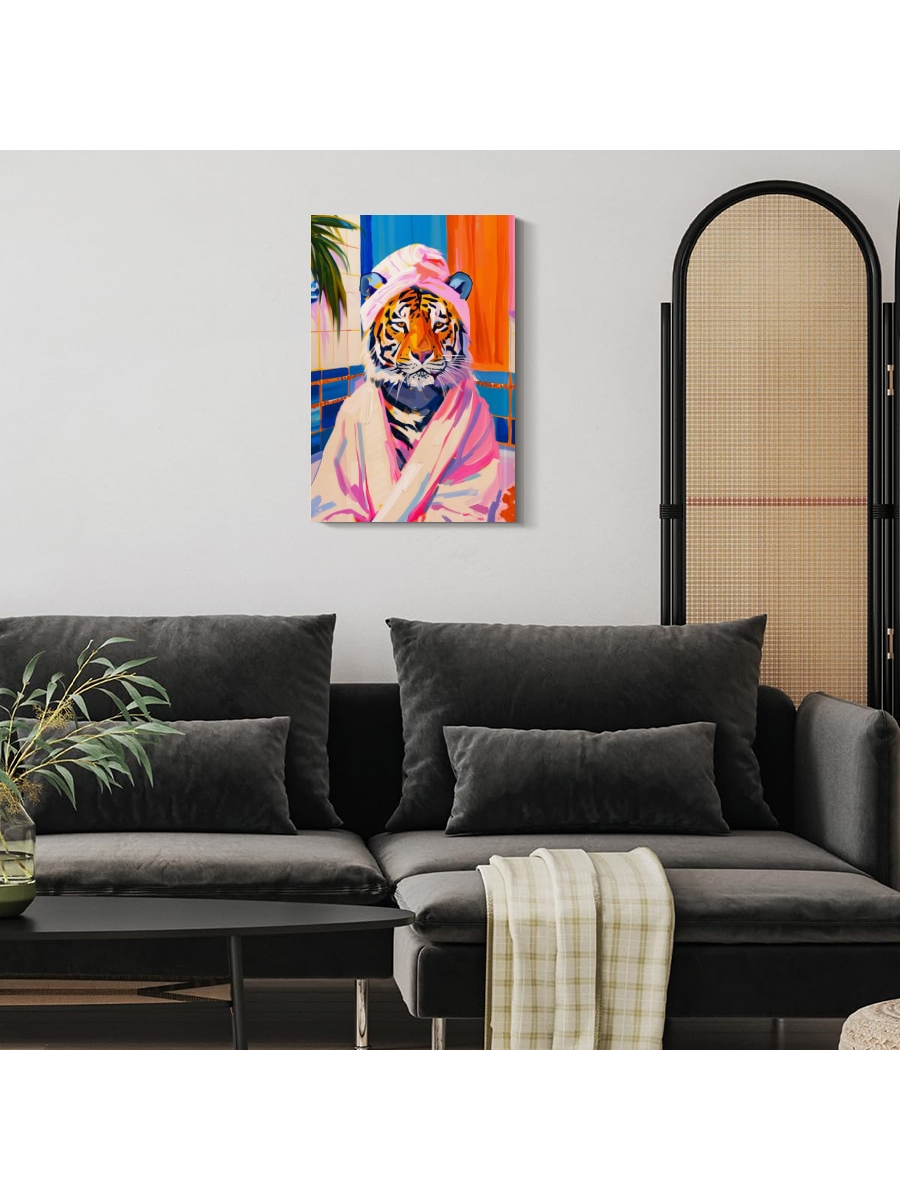 Add a touch of elegance and fierceness to your living space with our Majestic Tiger Portrait Framed Canvas Art. This perfect wall decor for your bedroom or living room features a stunning portrayal of a majestic tiger. Made with high-quality canvas and framed to perfection, this piece will elevate the look of any room while showcasing your love for these magnificent creatures.