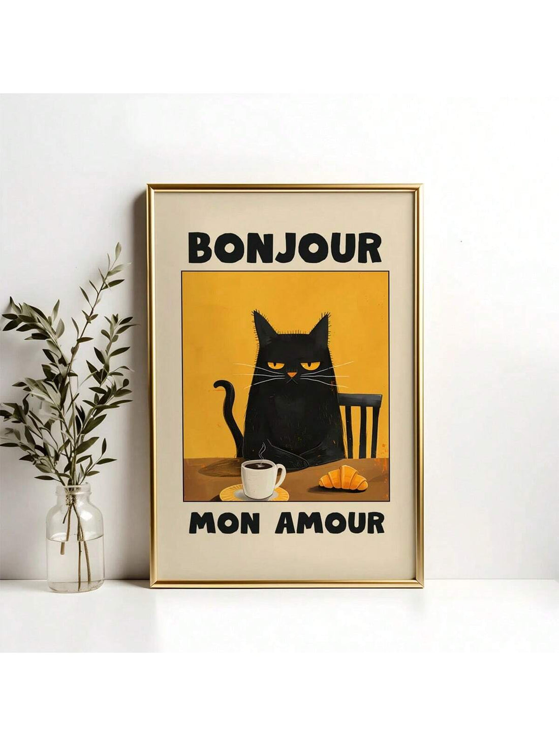 Elevate your kitchen or dining space with this Charming Black Cat Poster Art, designed specifically for cat enthusiasts. Featuring a sleek black cat motif, this artwork adds a sophisticated yet playful touch to your walls. Its minimalist design complements various decor styles, making it an ideal choice for creating a warm and inviting atmosphere where you gather and dine. Durable and visually striking, this poster is a tasteful way to celebrate your love for cats while enhancing your home’s aesthetic.