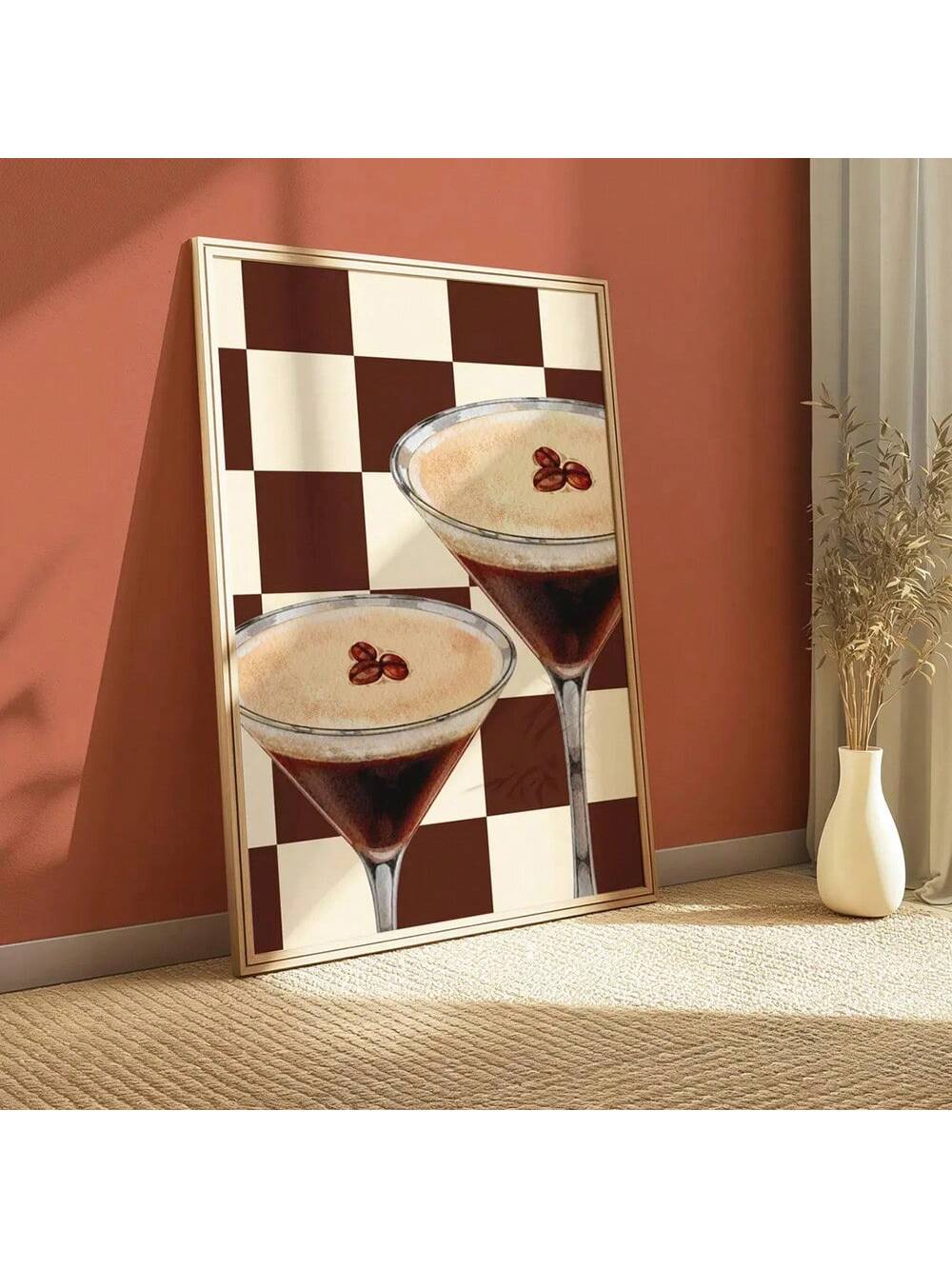 Bring a touch of vintage sophistication to your kitchen or living area with this unframed Retro Espresso Martini Canvas Art. Its classic design complements modern décor, creating a stylish focal point that enhances your space's ambiance. Crafted for easy installation, this piece adds a cultured, timeless vibe without the bulk of framing. Ideal for enthusiasts of classic cocktails and retro aesthetics alike.