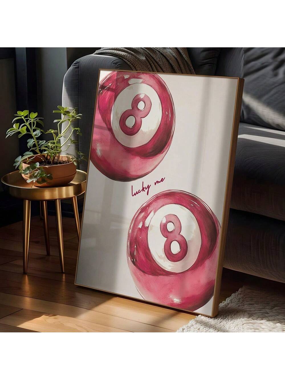 This Chic Pink Lucky 8 Ball Art Print is the perfect addition to any modern decor. The trendy aesthetic and bold color will make a statement in any room. Let the luck of the 8 ball bring a touch of whimsy to your space.