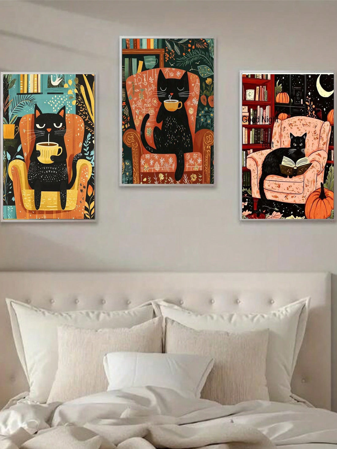 This charming canvas wall art features a whimsical kitten design, adding a playful touch to any space. The frameless design allows for easy integration into any home or office décor. Bring a bit of fun and lightheartedness to your surroundings with this delightful piece.