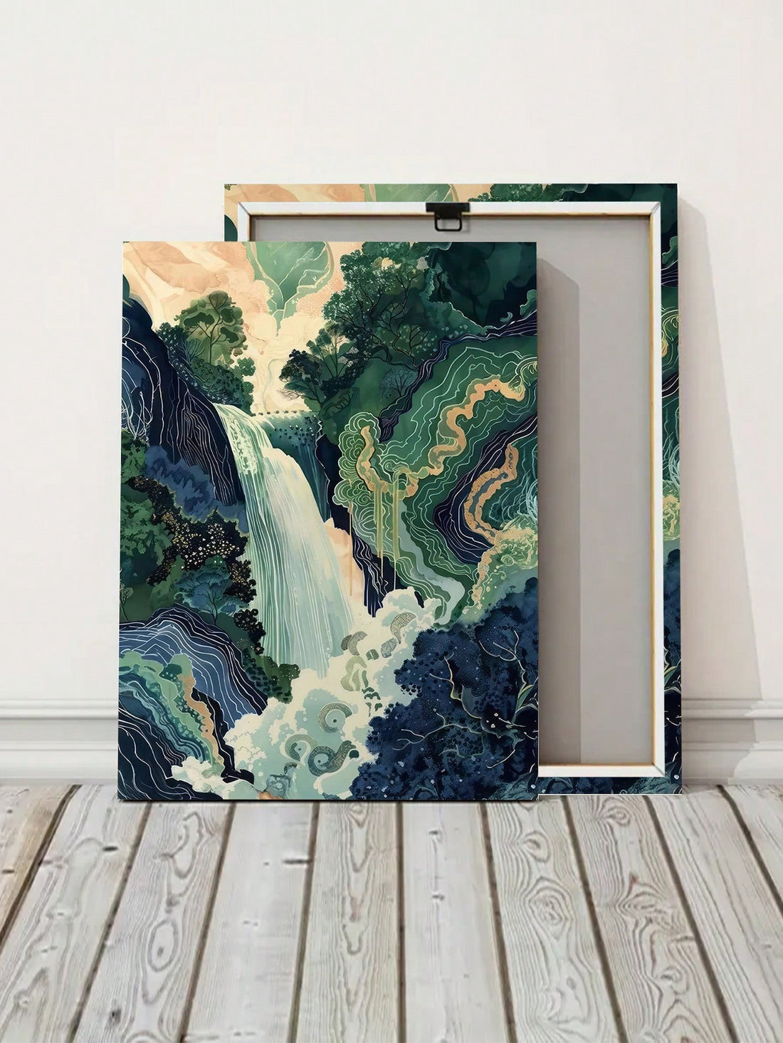 Add a touch of elegance to your home or office with our Hokusai-Inspired Japanese Waterfall Canvas Art Print. This frameless wall décor showcases the beauty of Japanese nature, bringing a sense of calm and tranquility to any space. Made with high-quality materials, this print is sure to impress.