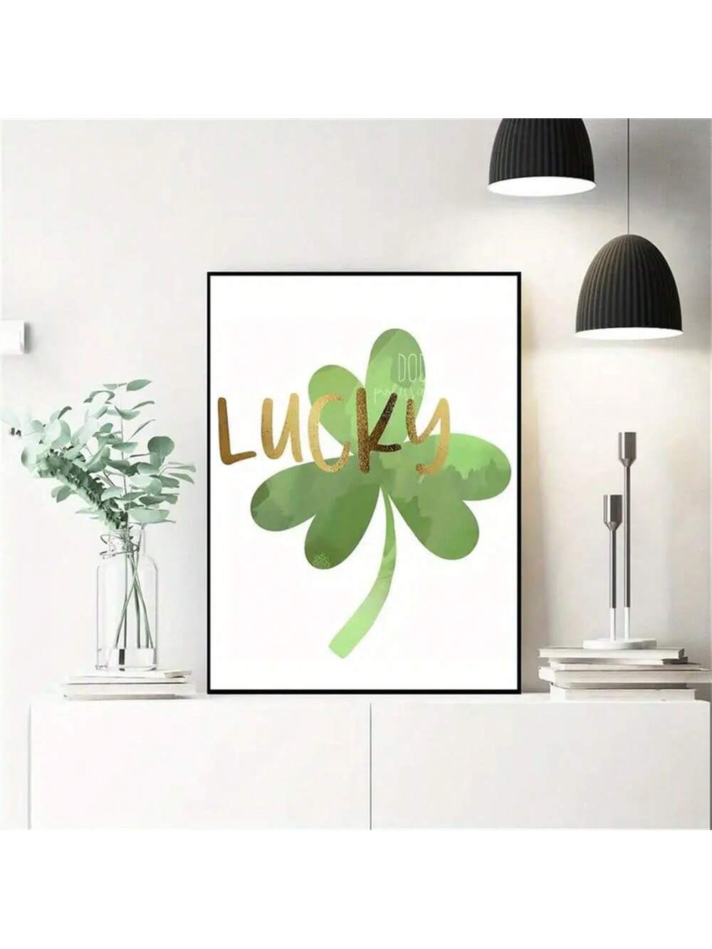 Add a touch of Irish charm to your home with our Charming Love &amp; Luck: Modern Shamrock Wall Art. Perfect for both St. Patrick's Day and Valentine's Day, this piece exudes elegance and warmth. Made with high-quality materials, it's a delightful addition to any room.