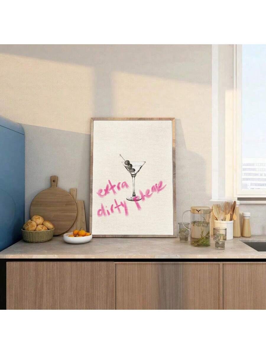 Elevate your space with this Chic Retro Martini Quote Wall Art, featuring a stylishly designed Extra Dirty Cocktail canvas print. Perfect for sophisticated home or office decor, this piece blends vintage charm with modern flair, creating an inviting ambiance. Crafted to complement any stylish setting, it adds a touch of personality and conversation-worthy elegance to your walls. Ideal for cocktail enthusiasts and design aficionados alike, this art print transforms any room into a chic, cultured environment.