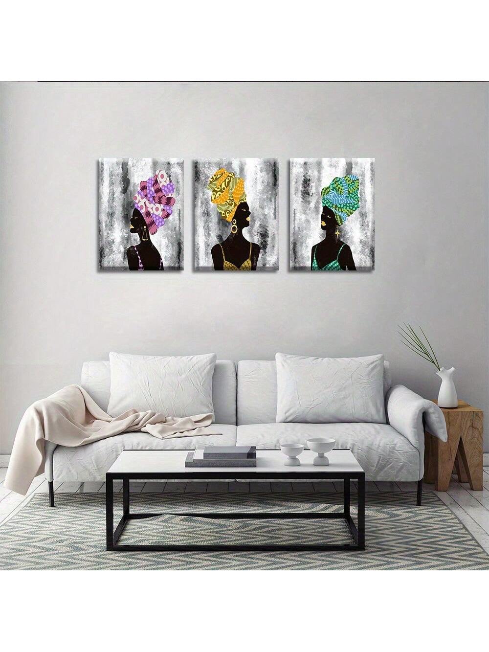 Discover the beauty of this Elegant Abstract Canvas Art Set, featuring stunning African American females. Perfect for adding a touch of chic to any home decor. Add a touch of diversity and inspiration to your space with this unique and elegant art set.