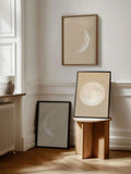 2pcs Set Bohemian Style Sun Moon Minimalist Olive Green Starry Sky Canvas Poster 