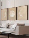 2pcs Set Bohemian Style Sun Moon Minimalist Olive Green Starry Sky Canvas Poster 