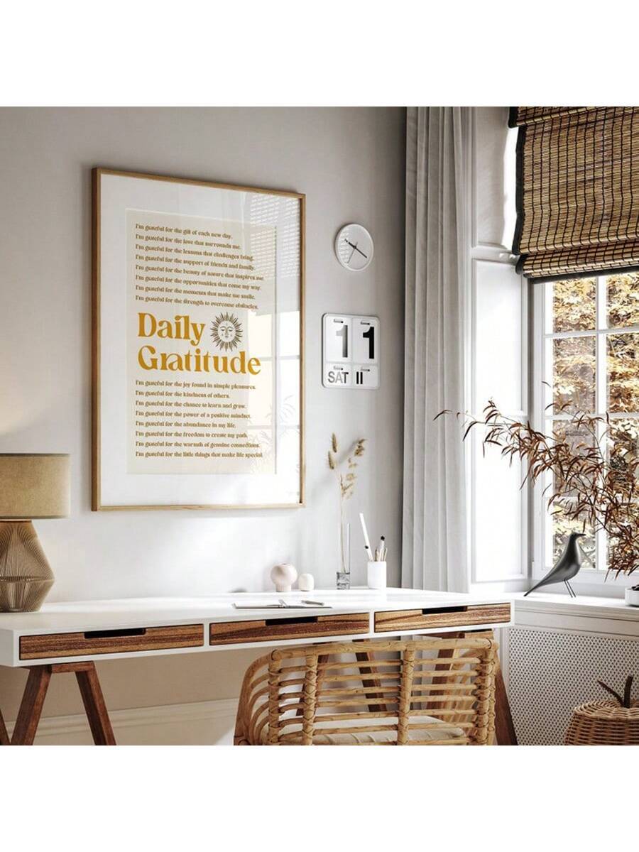 Elevate your living space with this Inspiring Daily Affirmations Wall Art, designed to infuse positivity into your bedroom, dorm, or apartment. This canvas print features carefully selected motivational quotes that encourage a mindset of confidence and resilience. Crafted to complement various decor styles, it serves as a daily reminder to embrace optimism and focus on personal growth. Simple to hang and durable, this artwork is an expert choice for fostering an uplifting atmosphere in any space.