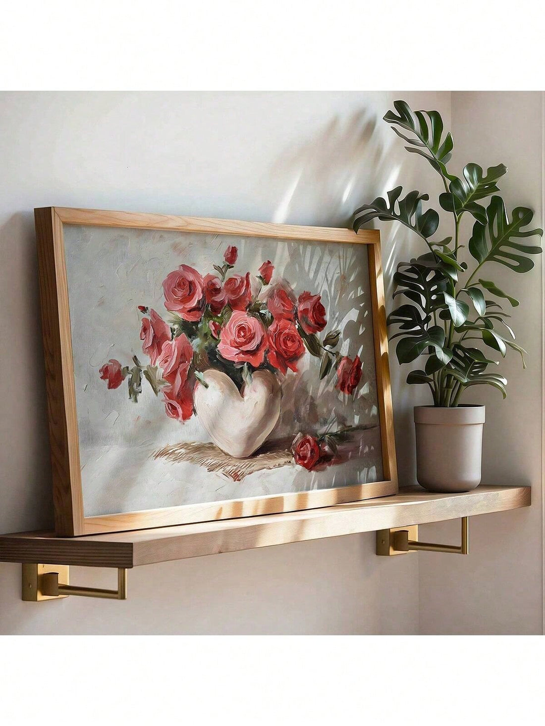 Enhance your home decor with our Vintage Romance: Red Rose Printable Wall Art for Valentine's Day. This beautifully crafted framed oil painting adds a touch of elegance to any room. Celebrate the season of love with this romantic and timeless piece.