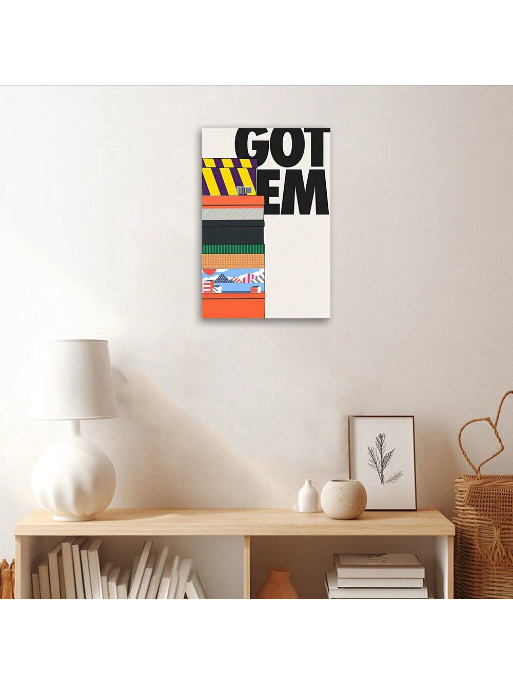 Elevate your space with the Urban Sneaker Box Wall Art, a framed poster that captures the dynamic energy of streetwear culture through bold graffiti design. Perfect for sneaker enthusiasts and modern urban interiors, this artwork adds an authentic, edgy vibe to any room while showcasing your passion for street style. Its high-quality framing ensures durability and a polished look, making it a sophisticated statement piece for your home or office.