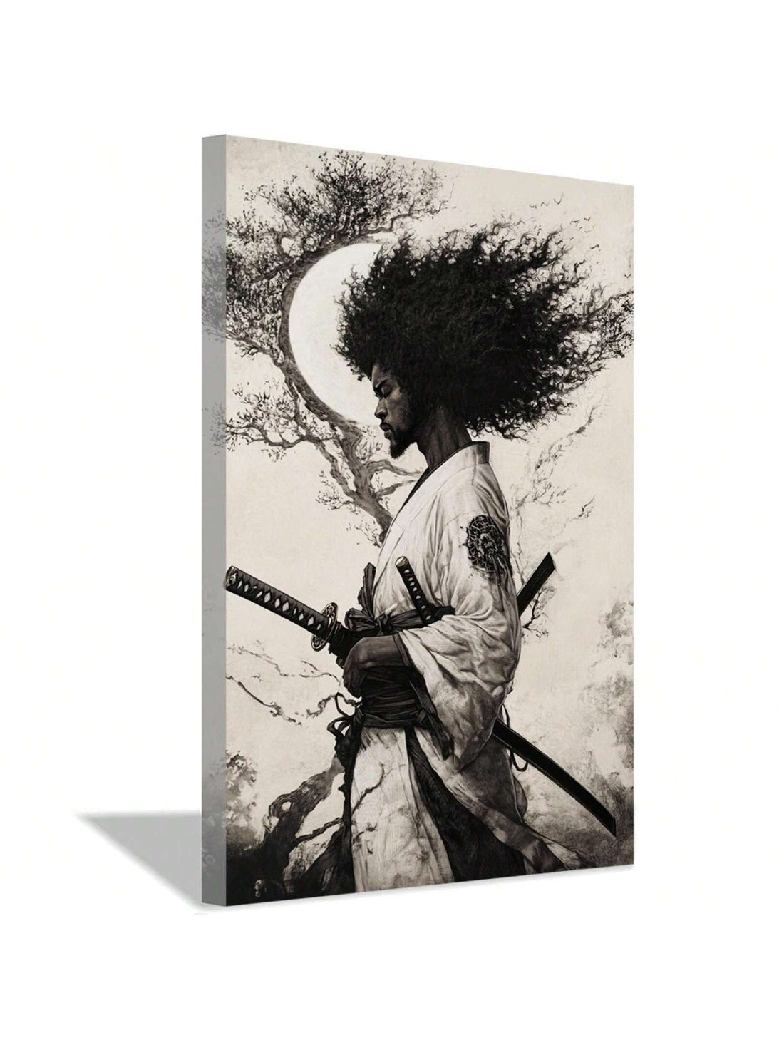 This Enigmatic African Samurai Wall Art adds a touch of mystery and intrigue to any modern living space. Featuring an abstract warrior on high-quality canvas, it is a unique and striking addition to your decor. Let its enigmatic presence captivate you and your guests.