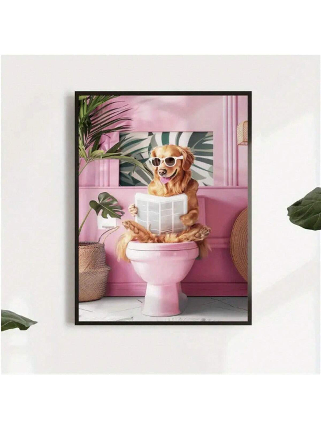 Add a touch of humor to your bathroom decor with this Funny Golden Retriever Reading on Toilet Canvas Print. Expertly crafted, this quirky wall art captures a charming Golden Retriever engrossed in a book—perfect for dog lovers who appreciate lighthearted, unique accents. Made with quality materials, it’s designed to brighten your space while showcasing your love for pets in a fun and tasteful way.