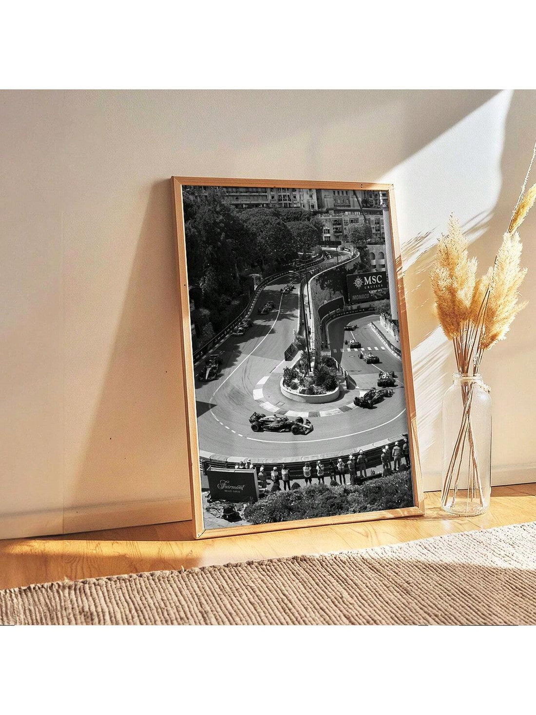 Celebrate the thrill of the Monaco Grand Prix with this black and white canvas wall art. Featuring a detailed depiction of the iconic racing track, it offers a sleek, minimalist design that enhances any room. Perfect for racing enthusiasts, this poster brings a touch of motorsport heritage to your space while maintaining a modern aesthetic. Durable canvas ensures longevity, making it a timeless piece for fans who appreciate both art and racing history.