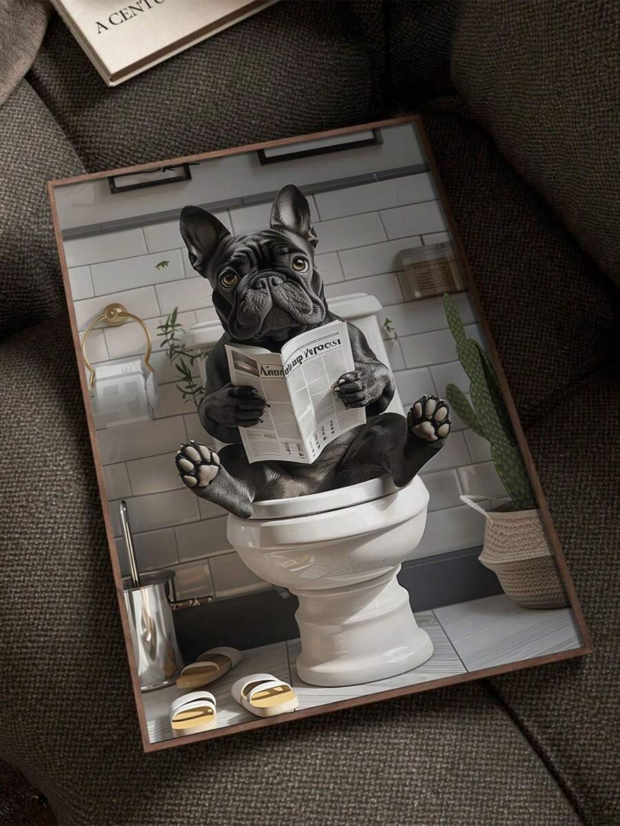 Add a touch of charm to your bathroom with this whimsical Black Labrador frameless wall art. Its sleek, frameless design offers a modern aesthetic that complements any decor style while celebrating the beloved Labrador breed. Crafted for durability and easy installation, this piece serves as a unique gift for dog lovers and a stylish accent that enhances your space with personality and warmth.