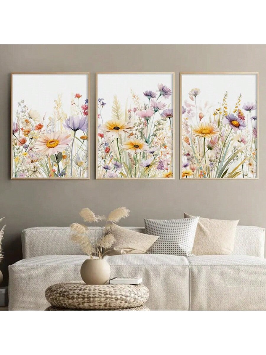 Elevate your living space with this Vibrant Violet and Orange Floral Watercolor Art Set, featuring three unframed posters designed to bring dynamic color and artistic flair to any room. Each piece showcases delicate floral patterns in bold violet and orange hues, offering a harmonious blend of vibrancy and elegance. Perfect for creating a striking mural effect, these prints provide a versatile home décor solution that enriches your environment with a refined, contemporary aesthetic.