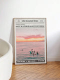 Pink Cloud Sky Oil Painting Vintage Sky Landscape Canvas Poste