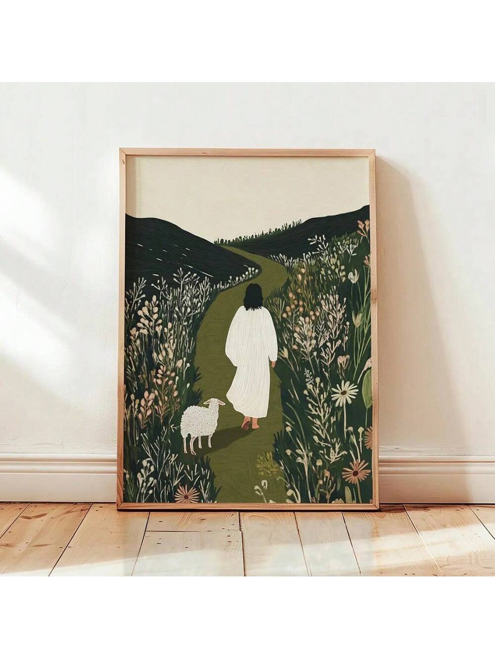 Expertly crafted with a modern touch, this unframed Jesus Leaves The 99 Good Shepherd art poster serves as an inspirational canvas print for home decor. Its captivating design and superior quality will bring a sense of calm and inspiration to any room. Elevate your space with this meaningful piece.
