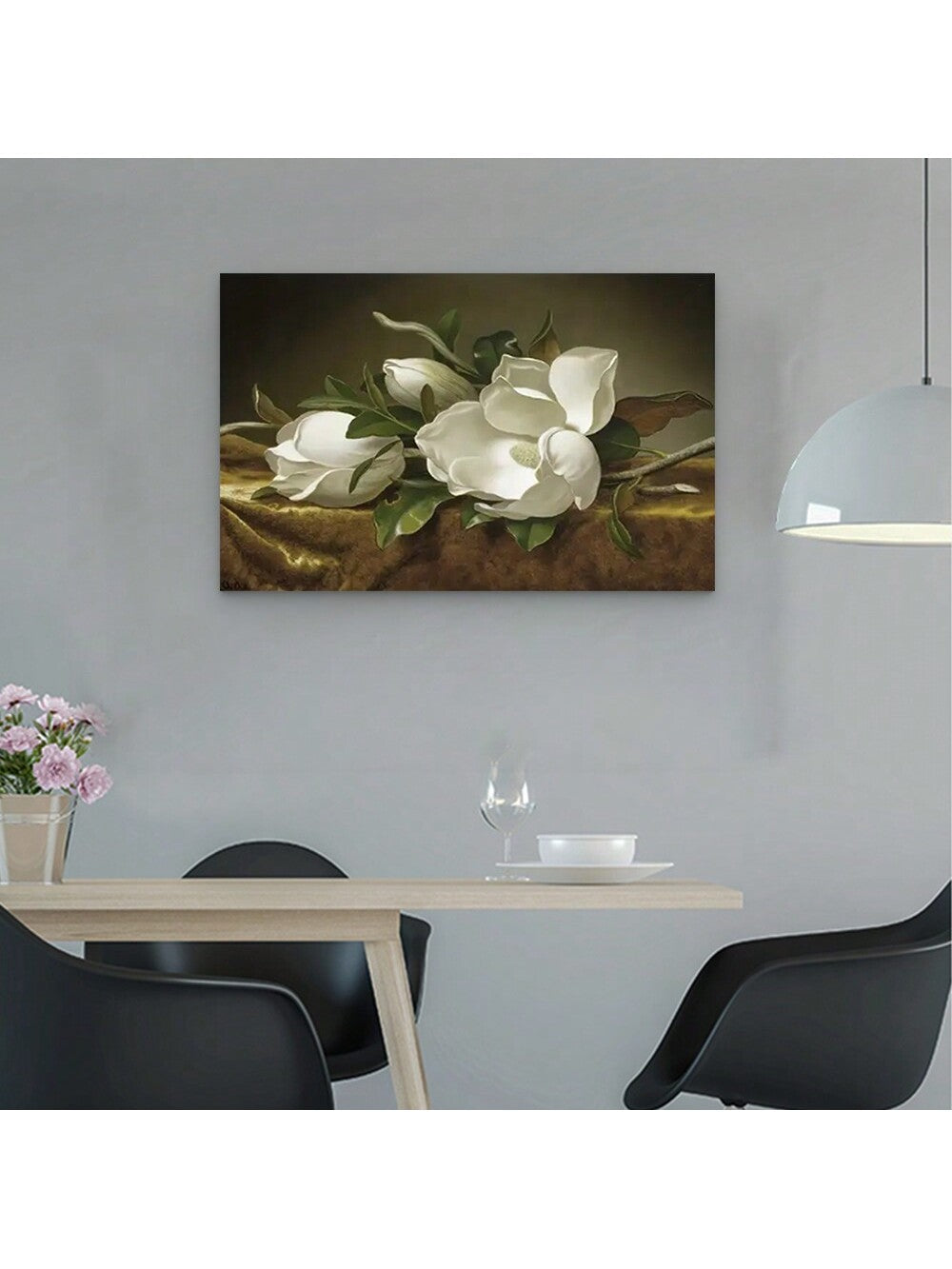Elevate your living space with this Elegant Framed White Magnolia Flowers Canvas Print. Featuring modern abstract art, it brings a refined and serene atmosphere to any living room or bedroom. The delicate white magnolia blossoms are beautifully rendered to complement contemporary decor, while the sturdy frame ensures lasting quality and easy installation. This canvas print offers a sophisticated focal point that enhances your home’s aesthetic with subtle elegance.