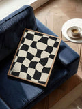 Abstract red and black geometric wall art