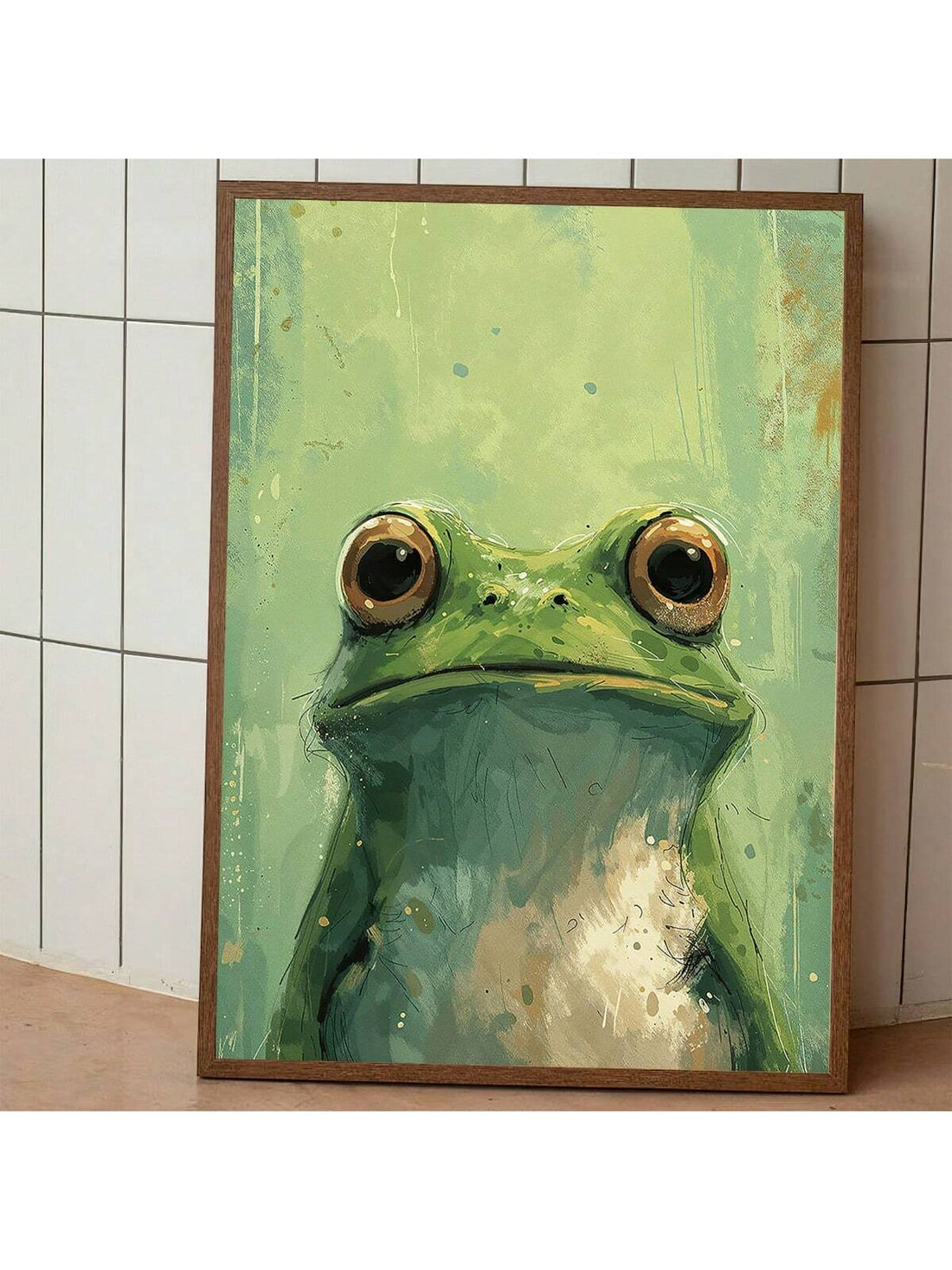 Transform your space with this striking Green Frog Canvas Art Print. The vibrant design adds a sophisticated yet playful element to living rooms, bedrooms, or offices. Available with optional framing to suit your aesthetic preferences, this high-quality canvas print delivers visual impact while complementing various interior styles. A distinctive piece that balances artistic expression with natural charm.