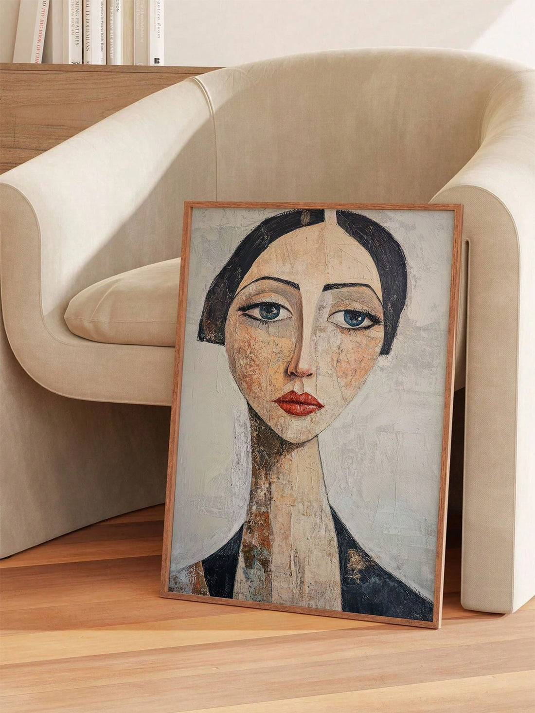This frameless abstract portrait oil painting offers a sophisticated blend of modern artistry and timeless elegance. Its fluid brushstrokes and minimalist design create a striking figure that enhances any contemporary living space. Perfect for those seeking to elevate their home decor with a refined, artistic statement, this piece brings depth and character without overwhelming the room. Crafted with quality oil paints, it promises lasting vibrancy and texture, making it a distinguished addition to your art