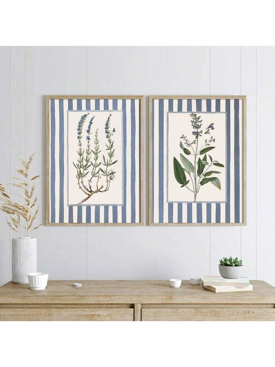 Size guide for two-piece moon and birds canvas set in four portrait dimensions