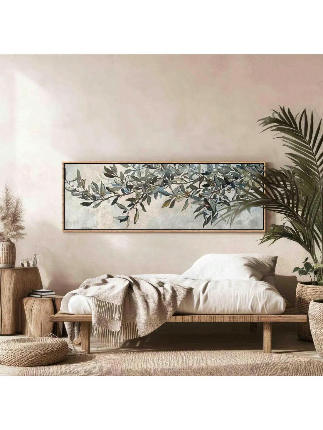 Bring the timeless beauty of nature indoors with this sophisticated Olive Tree Canvas Art Print. The frameless design showcases the delicate brushwork of this modern oil painting, creating a focal point that enhances any space. Perfect for elevating the aesthetic of living rooms and bedrooms, this elegant artwork seamlessly complements both contemporary and traditional décor schemes while introducing a touch of organic tranquility.