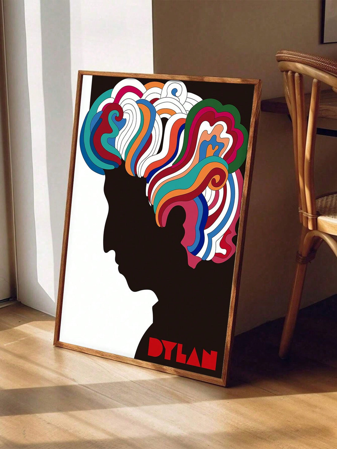 Expertly designed by Milton Glaser in the 1960s, this unframed Bob Dylan vintage music poster adds a touch of 60s folk art to any wall. Display your love for iconic music with this piece, making it the perfect addition to any music lover's decor.