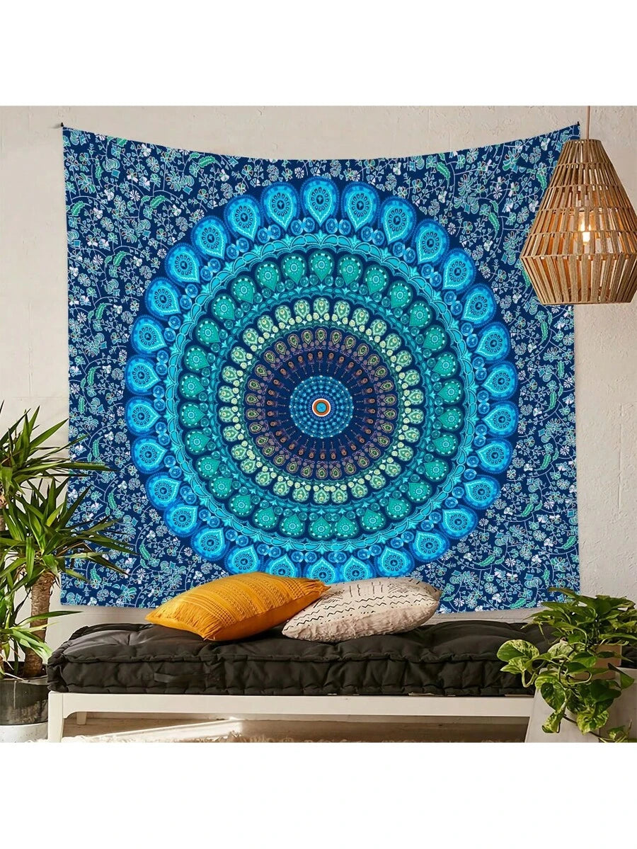 Large boho mandala tapestry option for living room wall decor
