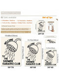 Canvas size guide showing several formats of shower karaoke art