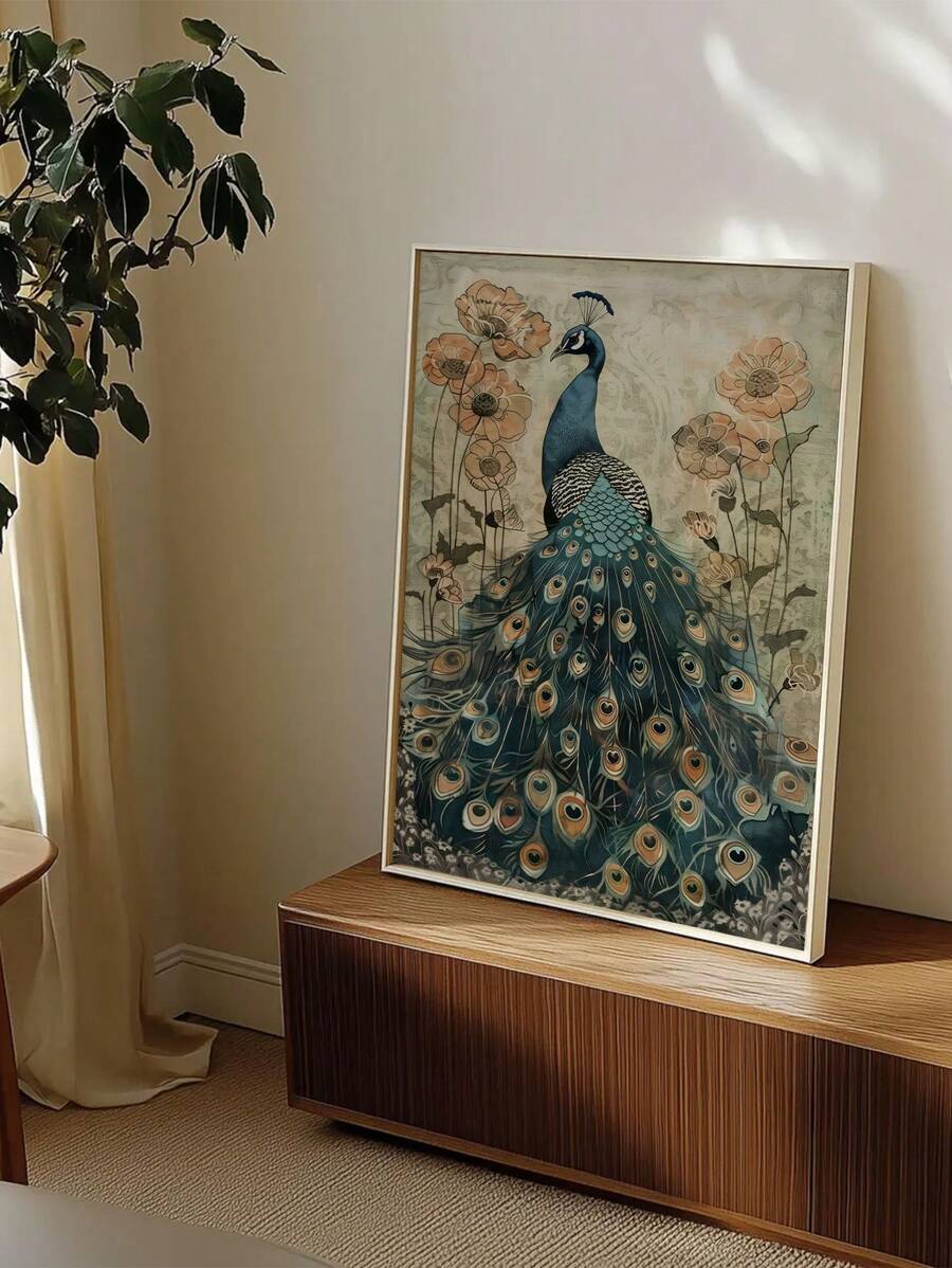 Elevate your living space with this Boho Vintage Peacock Wall Art Print, featuring an exquisite floral illustration that blends timeless elegance with bohemian charm. Perfect for adding a sophisticated yet relaxed vibe, this artwork enhances any room with its intricate details and vibrant colors. Ideal for stylish home decor enthusiasts seeking a unique statement piece that complements diverse interior styles.