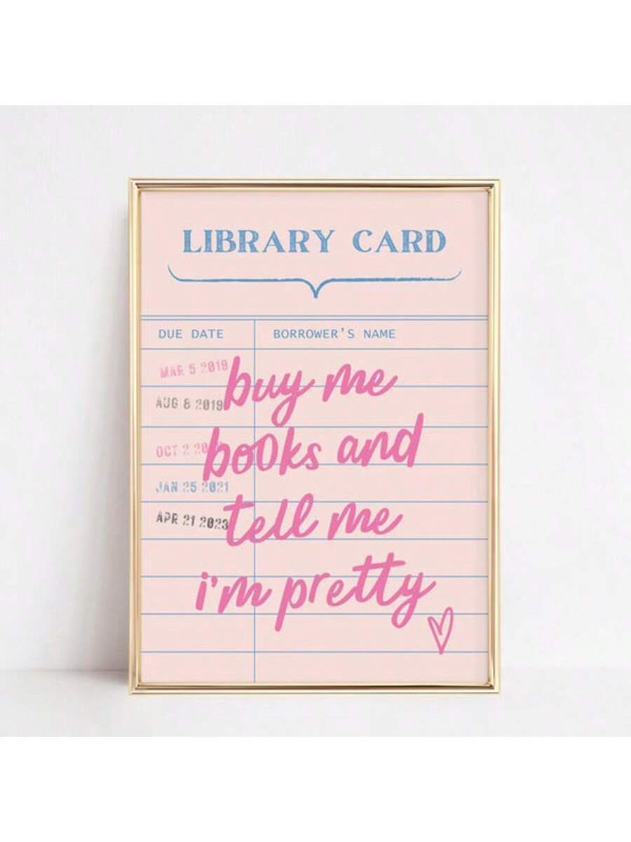 Elevate your space with this Vintage Library Card Wall Art, a perfect blend of bookish charm and dark academia aesthetics. Printed on high-quality canvas, it adds a sophisticated, nostalgic touch to any girly bedroom decor. Ideal for literature lovers, this piece brings a timeless, intellectual vibe that complements curated, vintage-inspired interiors.
