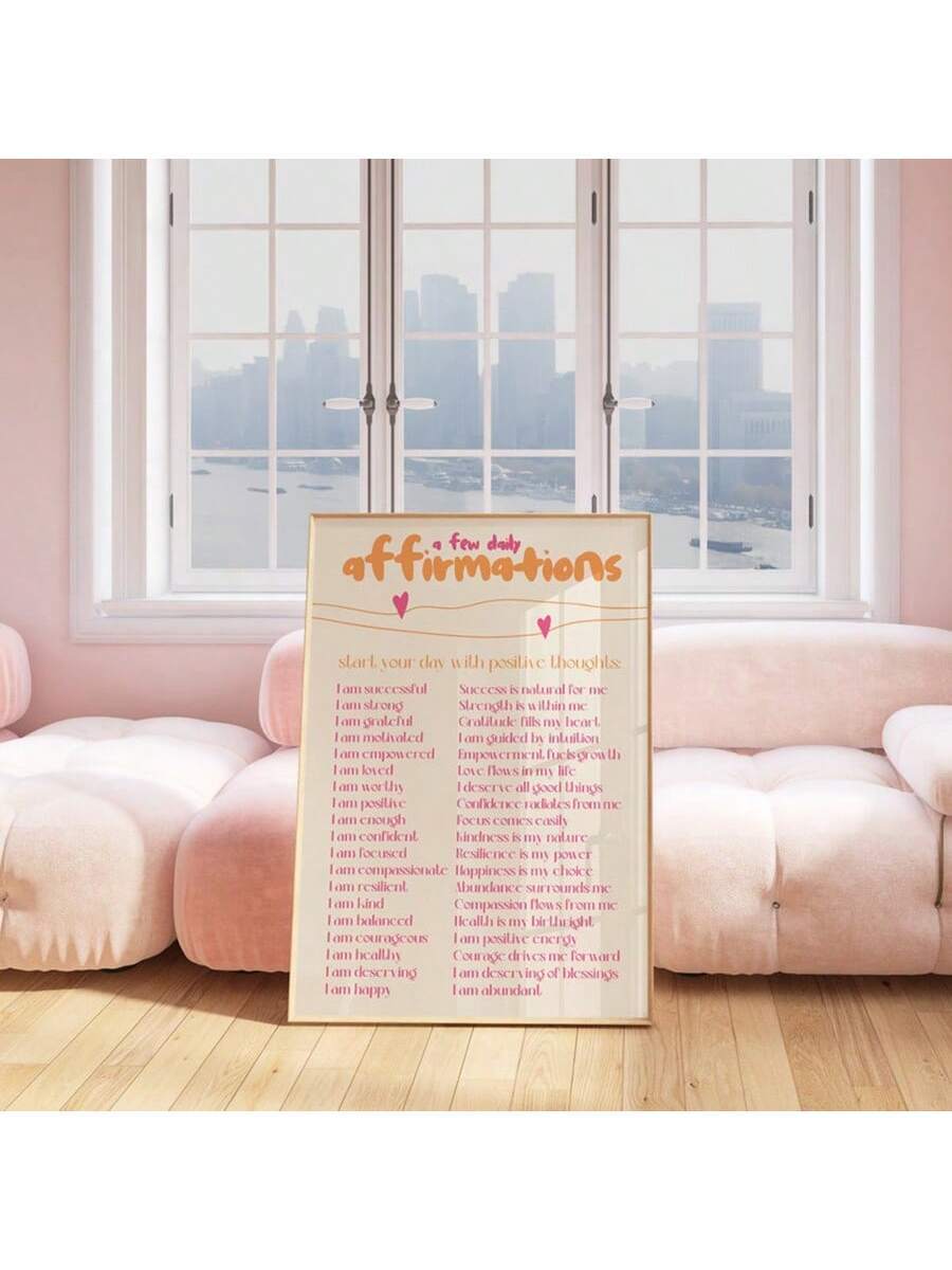 Transform your space with this inspirational wall art canvas print, designed to uplift and motivate daily. Featuring positive affirmations and empowering quotes in vibrant multicolor graphics, this piece brings warmth and encouragement to any room. Perfect for dorms, bedrooms, apartments, living rooms, or offices, it serves as a daily reminder to embrace positivity and self-belief. The durable chemical fiber canvas ensures long-lasting quality and easy maintenance. Whether you're decorating a personal sanct