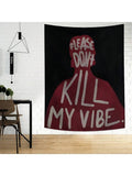 Fabric wall hanging tapestry staged above sofa and desk decor