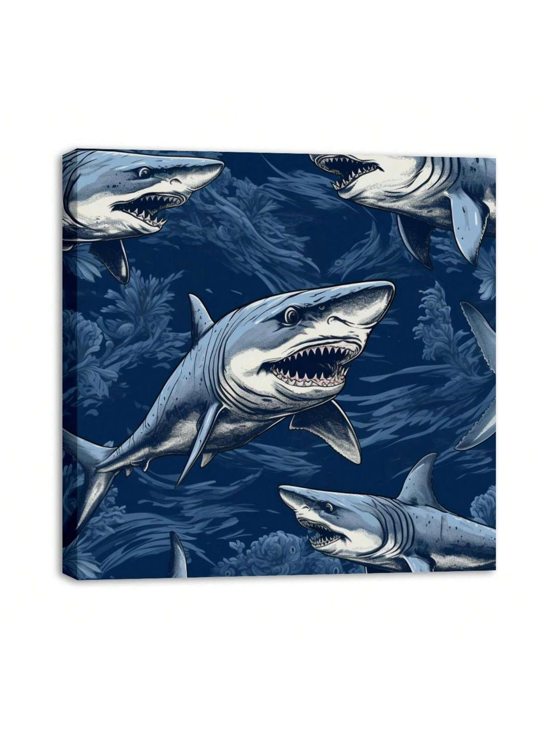 Transform any room into a stylish and trendy space with our sea shark canvas wall art. Perfect for living rooms, bedrooms, and offices, this art piece adds a modern touch to your home decor. Made with high-quality materials, it is a perfect addition to elevate any space.