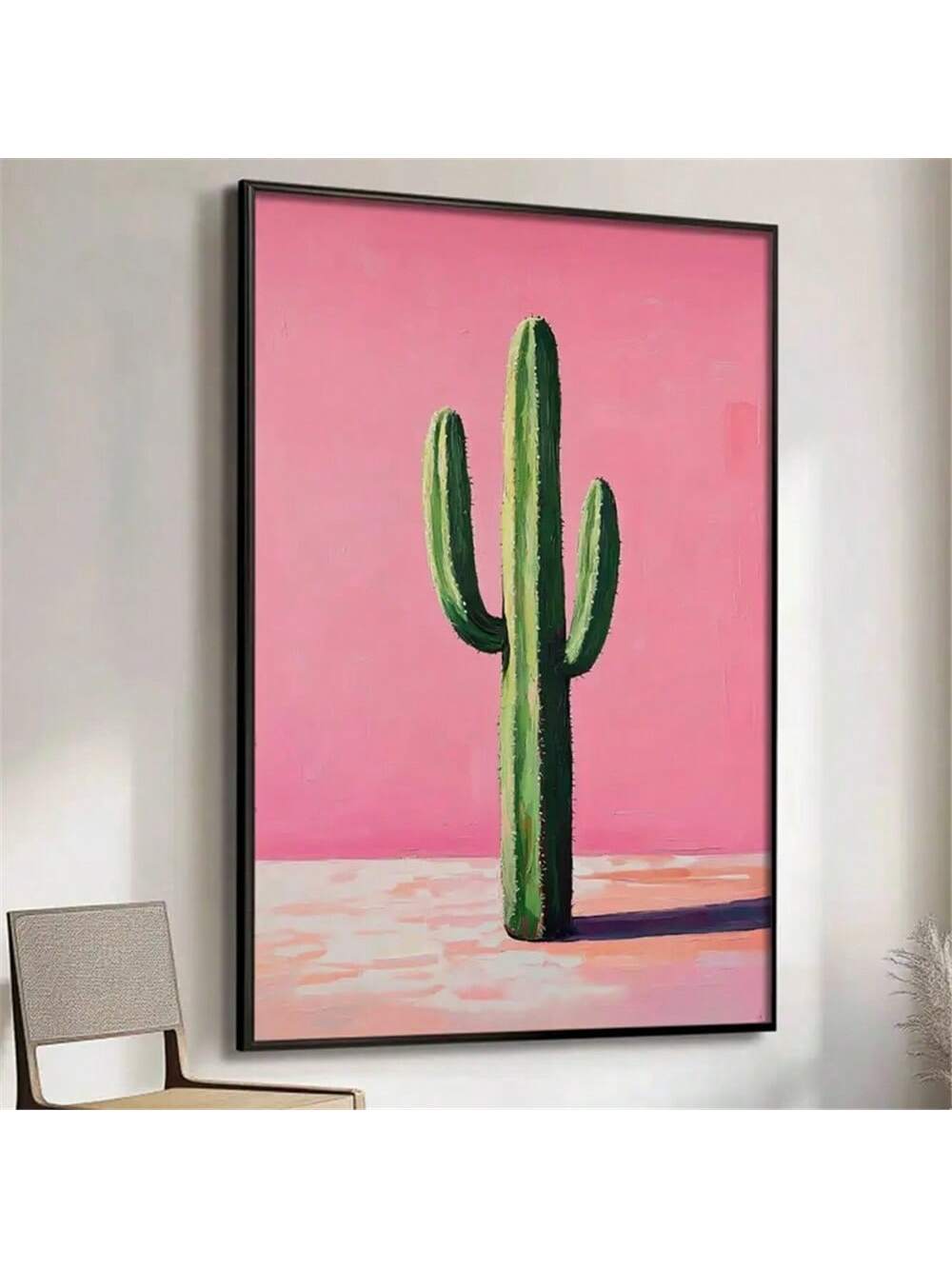 This modern cactus canvas art print is the perfect addition to any room. With a contemporary design and no need for a frame, it adds a touch of sleek elegance to your space. Made with high-quality materials, it is sure to enhance the aesthetic of any room.
