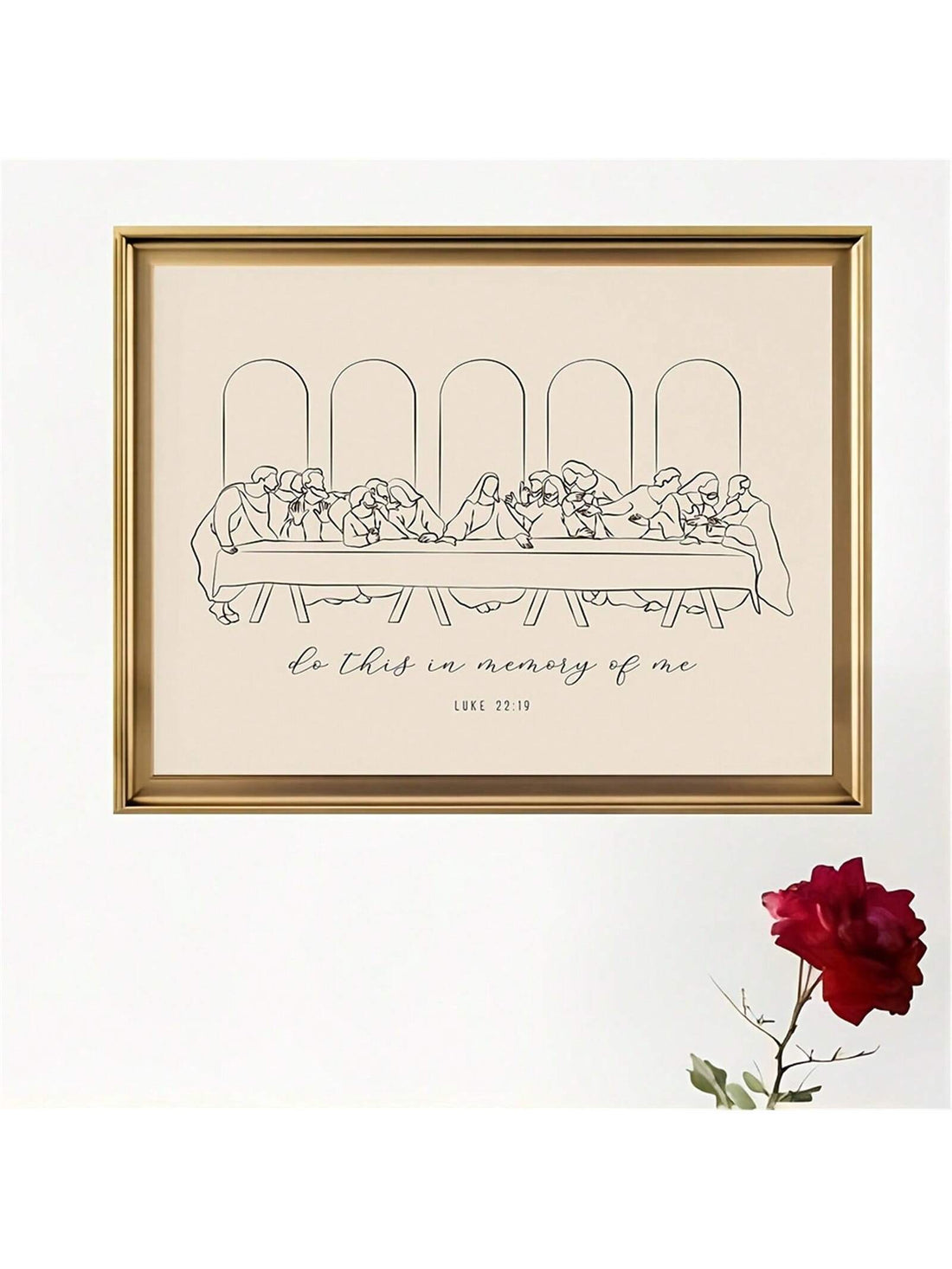 This unframed Christian Last Supper line art canvas offers a minimalist yet meaningful addition to your living room, bedroom, or office. Its clean lines capture the essence of this iconic scene, providing a subtle yet powerful visual statement. Designed for easy framing, it allows you to customize the presentation to suit your space and style, enhancing your environment with a timeless spiritual touch.