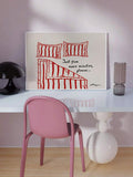 Stay In Bed 5 More Minutes Canvas Wall Art Minimalist Red White Bedroom Decor