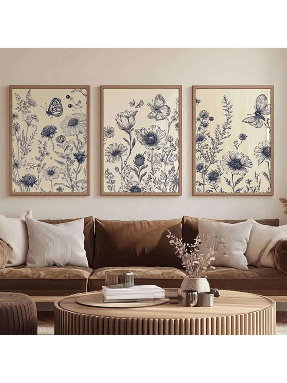 Elevate your living space with this expertly crafted set of three Chinoiserie floral canvas prints. Each piece showcases intricate floral motifs inspired by traditional Chinese artistry, rendered with a modern aesthetic to complement contemporary interiors. Perfectly balanced in color and detail, these prints bring a refined elegance and cultural richness to any room, enhancing your home decor with timeless beauty and sophistication.