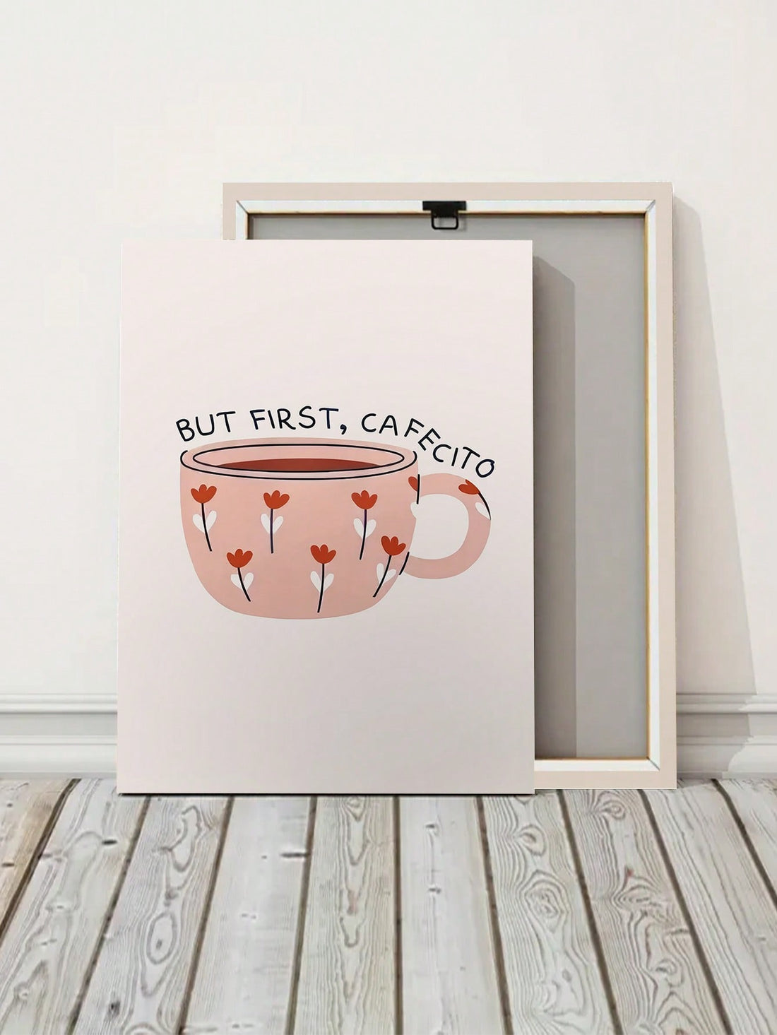 Elevate your kitchen or living room with this minimalist coffee canvas art print featuring the phrase "But First Cafecito." Its clean design and modern typography create a sophisticated focal point that complements contemporary interiors. Crafted for durability and vibrant display, this piece adds a subtle yet stylish reminder to savor your coffee moments. Ideal for coffee lovers seeking refined wall decor that blends simplicity with personality.