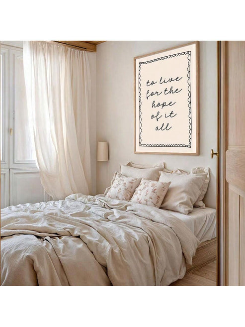 Minimalist motivational canvas print with inspirational message for modern home decor