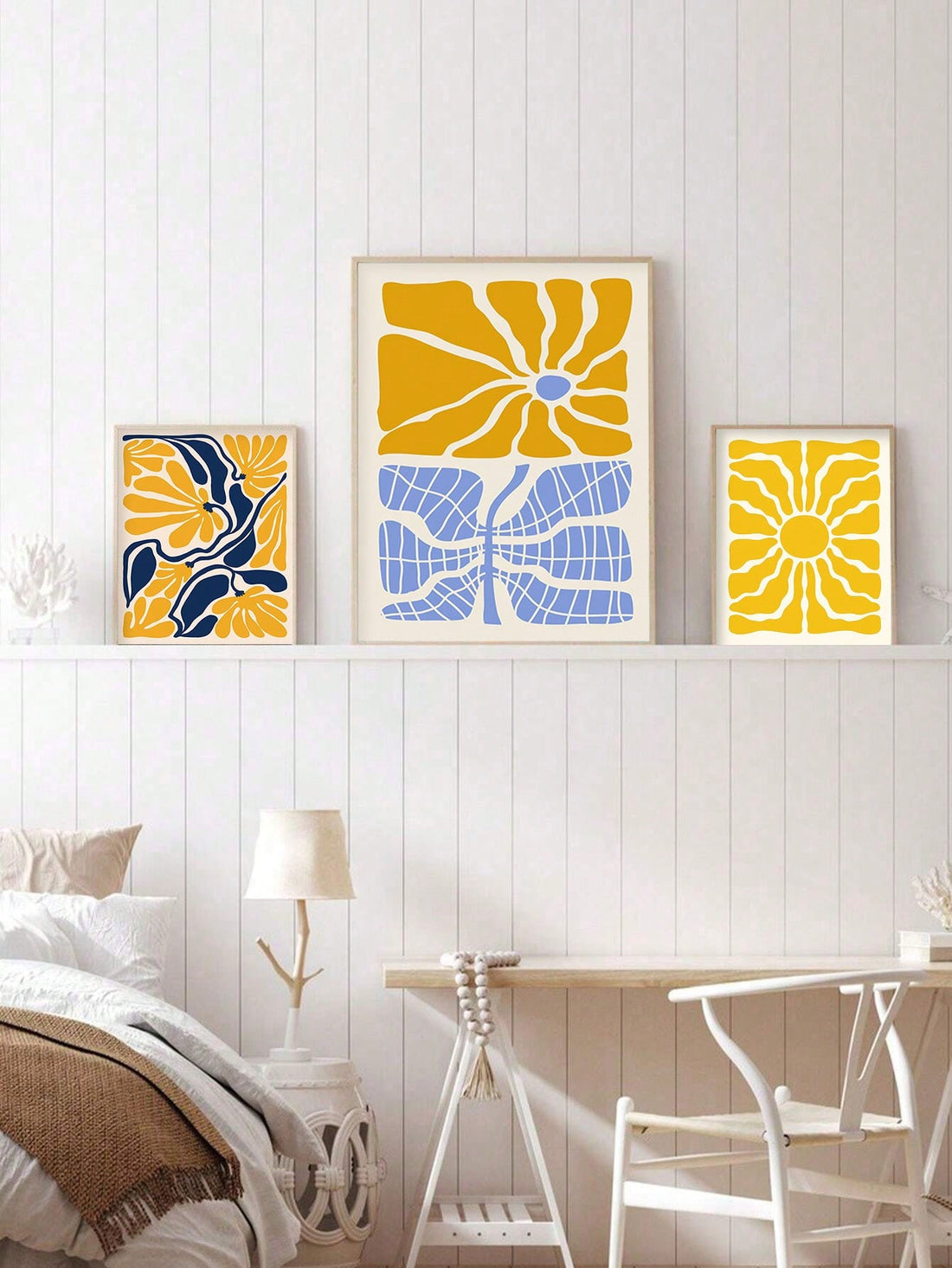 This vibrant yellow wavy floral canvas art brings a modern, minimalist touch to your living room or office decor. Its bold color and elegant design add a touch of liveliness to any space. Made with high-quality canvas, this art piece is durable and long-lasting. Elevate your space with this unique and eye-catching addition.