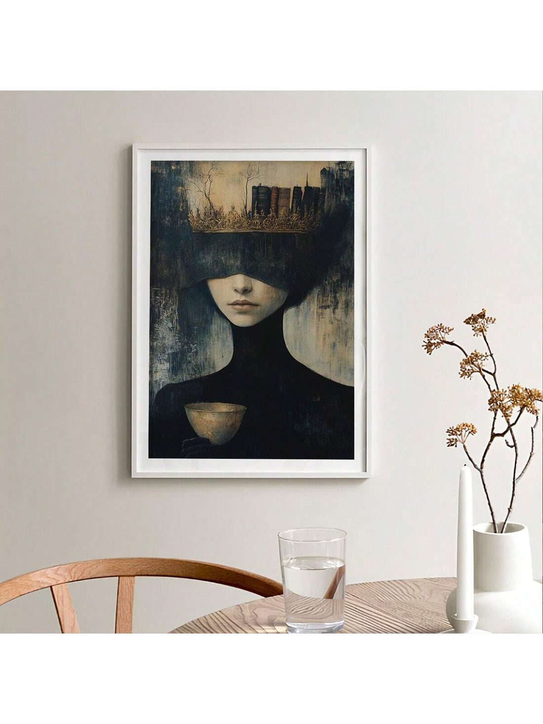 Elevate your living space with the Elegant Gothic Queen Mural, a framed canvas painting that combines classic gothic artistry with refined elegance. This unique piece serves as a striking focal point, adding depth and character to any room. Crafted with attention to detail, it offers a sophisticated aesthetic that complements both modern and traditional interiors, making it an exceptional choice for discerning collectors and design enthusiasts.