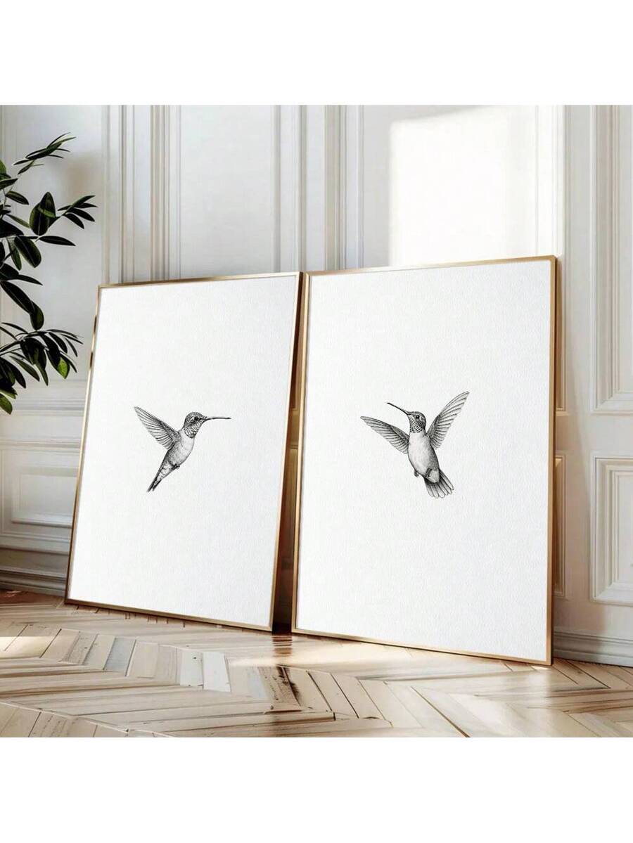 Introduce a touch of elegance to your home decor with our set of 2 unframed hummingbird vintage sketch posters. These minimalist abstract prints are a perfect addition to any modern home. Made from high-quality materials, they add a vintage charm to any room. Upgrade your walls today.
