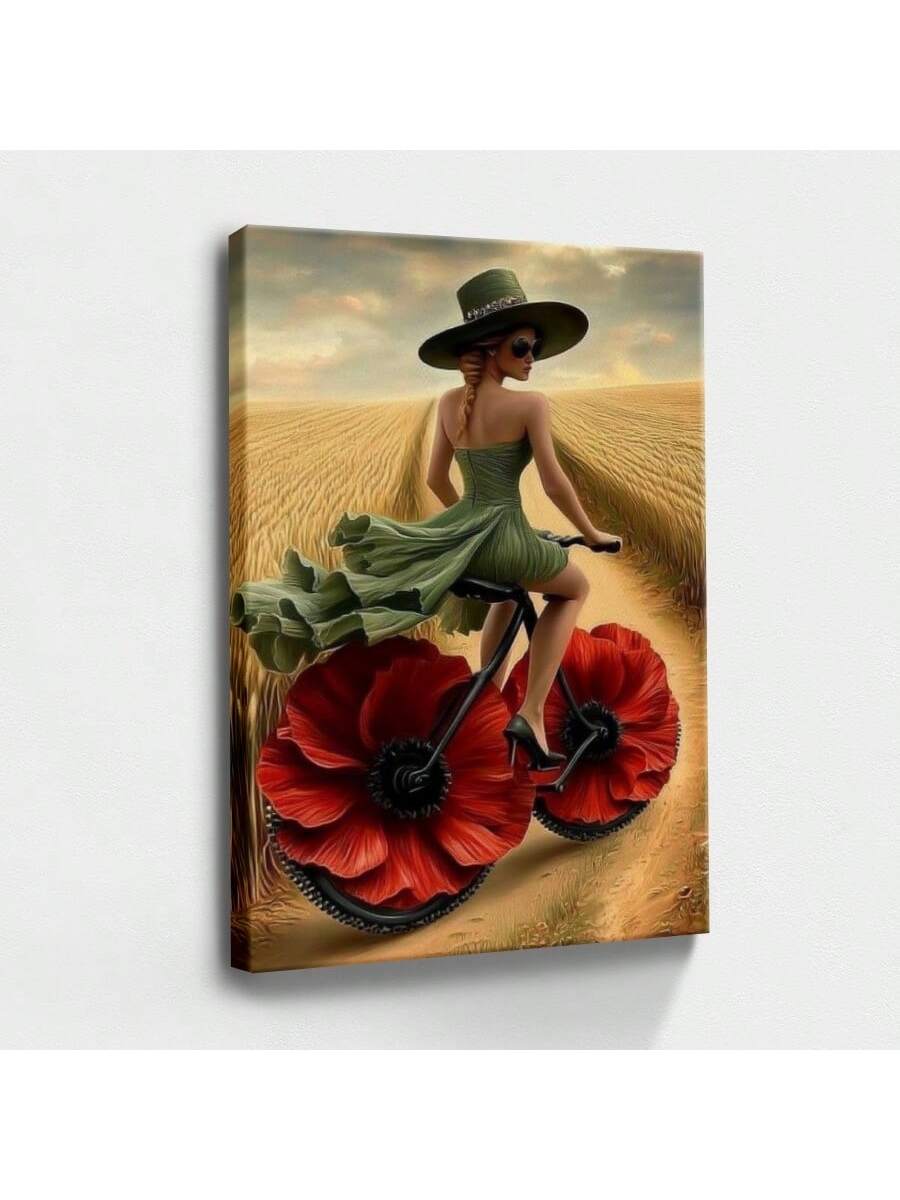Inspire your home décor with our Surrealistic Fantasy Woman on Bike framed canvas wall art. This stunning piece showcases a unique blend of imagination and style, perfect for any room. Crafted with precision and care, our canvas art is a perfect addition to elevate your interior design.