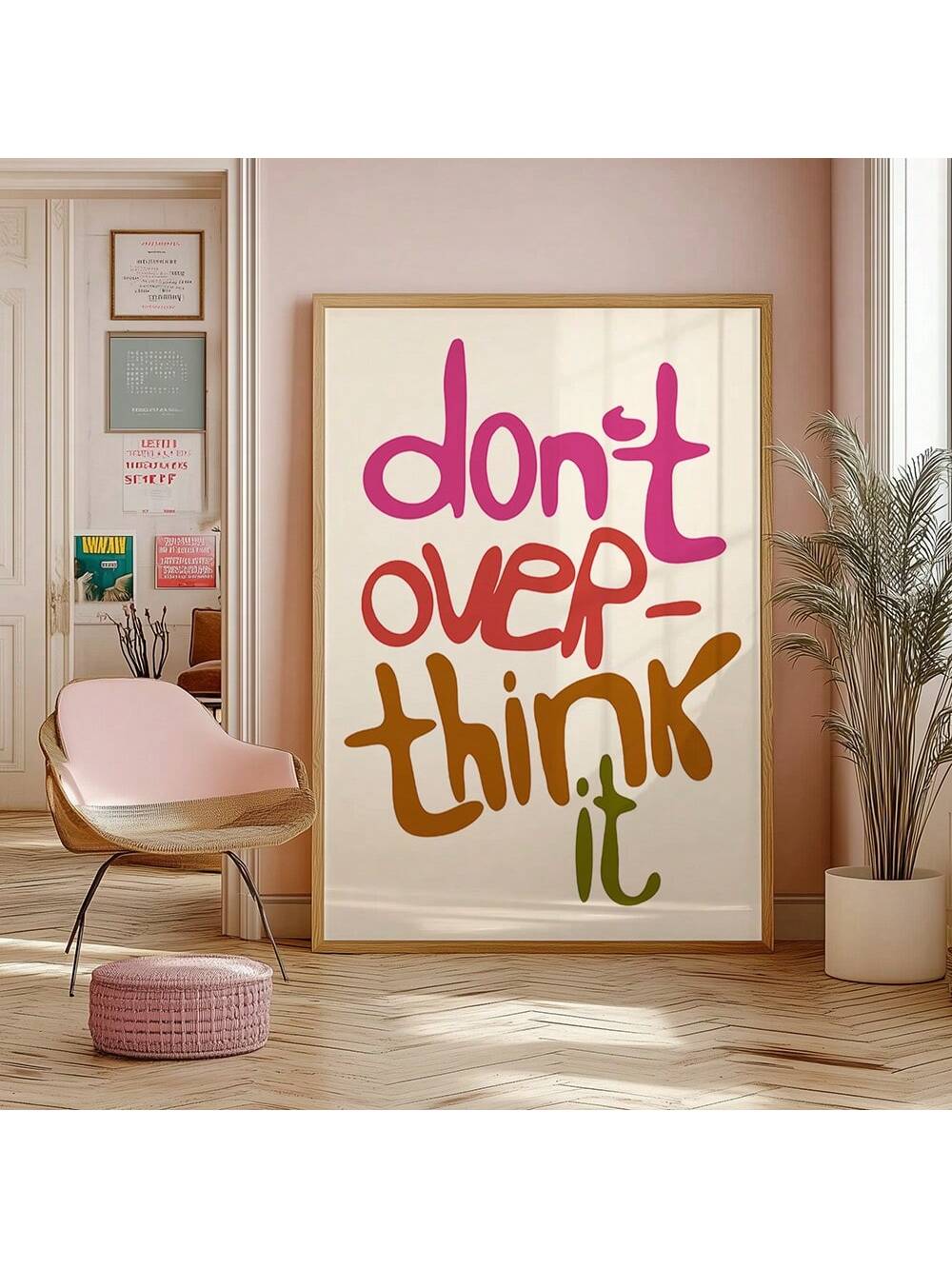 Enhance your home and office decor with our Inspirational Unframed Canvas Poster featuring the empowering phrase "Don't Overthink It". Made from high-quality canvas, this wall art will inspire you to trust your instincts and make confident decisions. Perfect for adding a touch of motivation to your daily routine.
